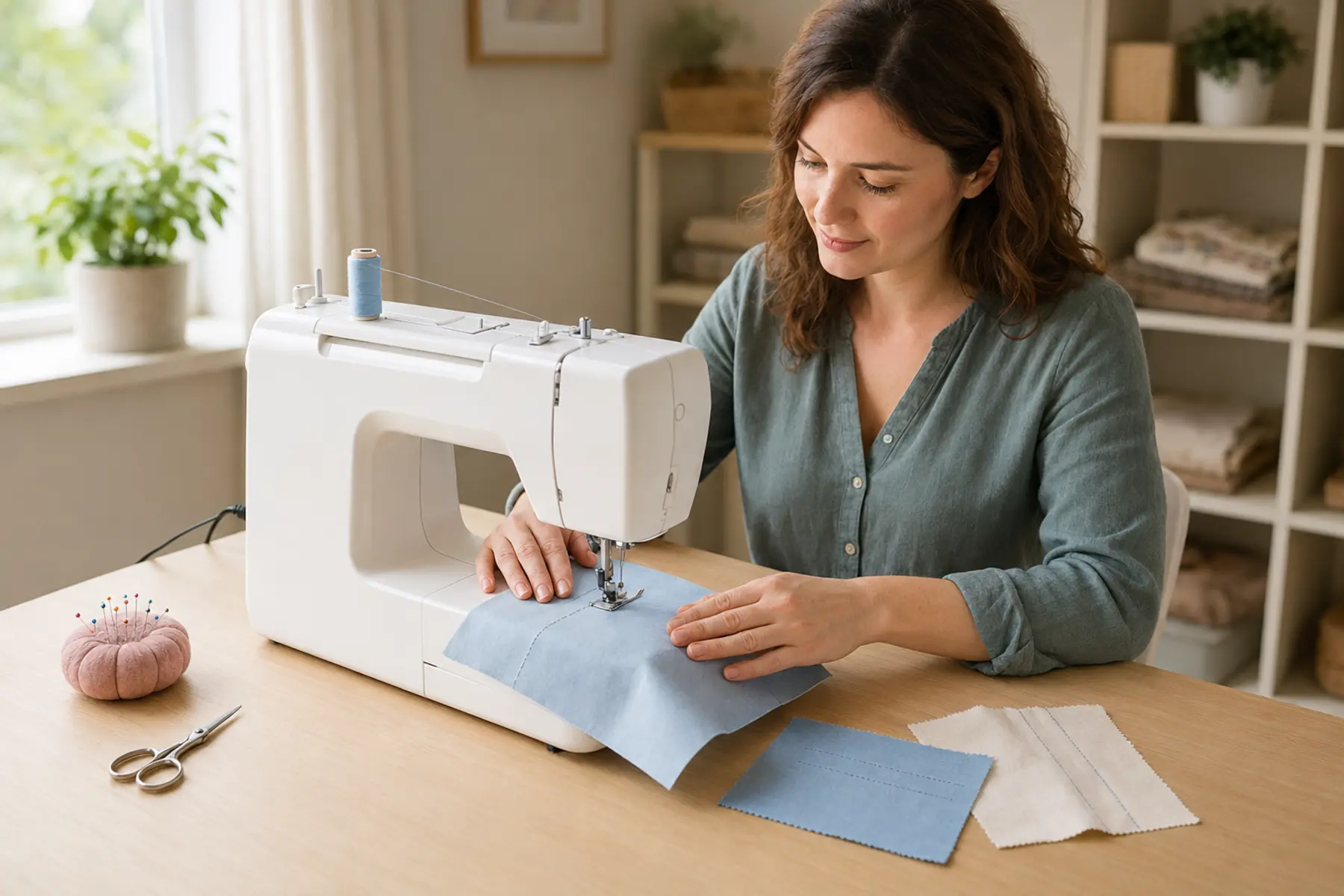 Beginner using a sewing machine for the first time